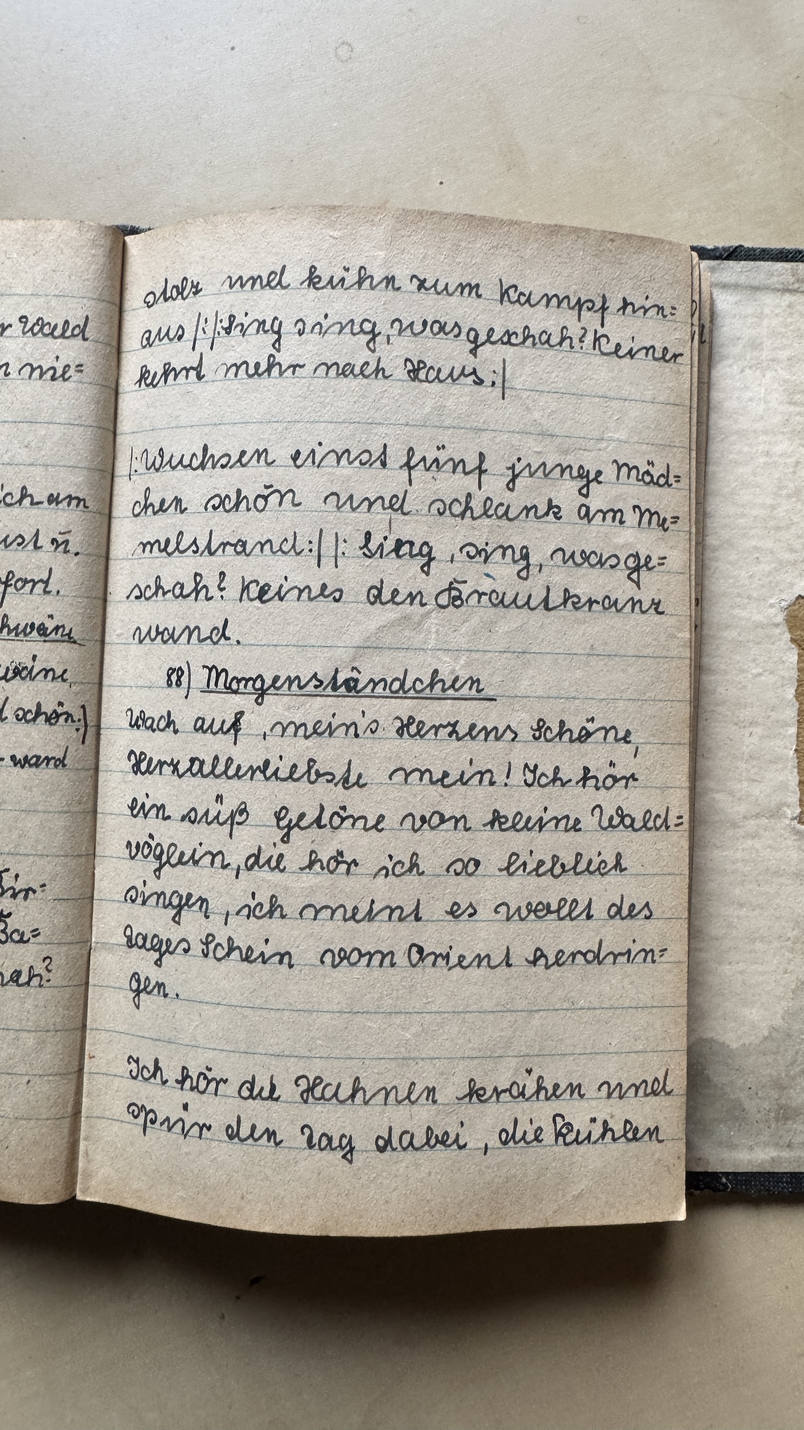 Original Liederbuch Seite 092