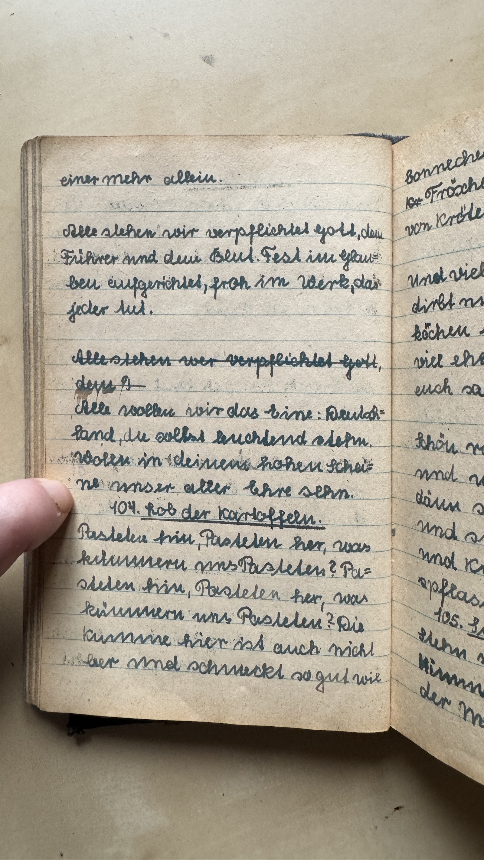 Original Liederbuch Seite 107